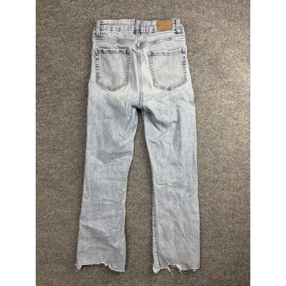 BKE Billie Jeans Womens 25x27 Light Wash Slim High Rise Cropped Flare Distressed - Picture 7 of 8
